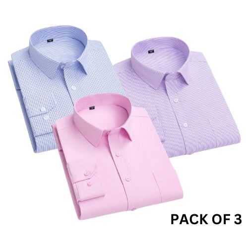 Style&Kart 100% Cotton Latest Formal Shirts (Combo Pack of 3)