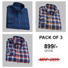 Style&Kart Checked Mixed Color Button Shirts For Men (Combo Pack of 3)